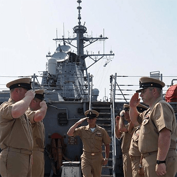 Naval Officers saluting