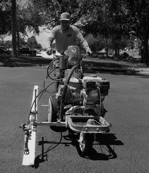 Man painting the street